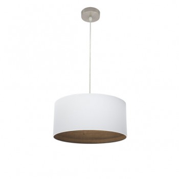 Distribuidor - Lâmpadas Diversas | Colgantes Moderno | COLGANTE TATIANA 1XE27 NIQUEL/BLANCO-MAD.OSCURA REGX40X40 CM Ref: 189194084